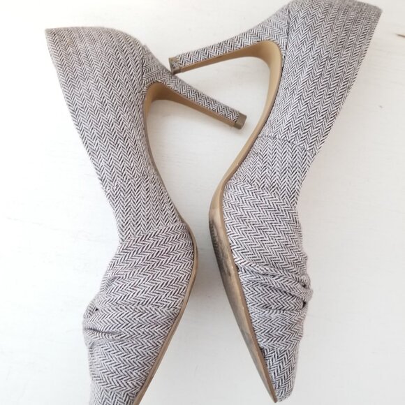 Lauren Conrad Classic Heels Cranberry Plaid {Brown & Beige} Pumps Women's Size 8 - Picture 8 of 9